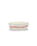 Salad Bowl - White Stripes - Red Feast - By Ottolenghi