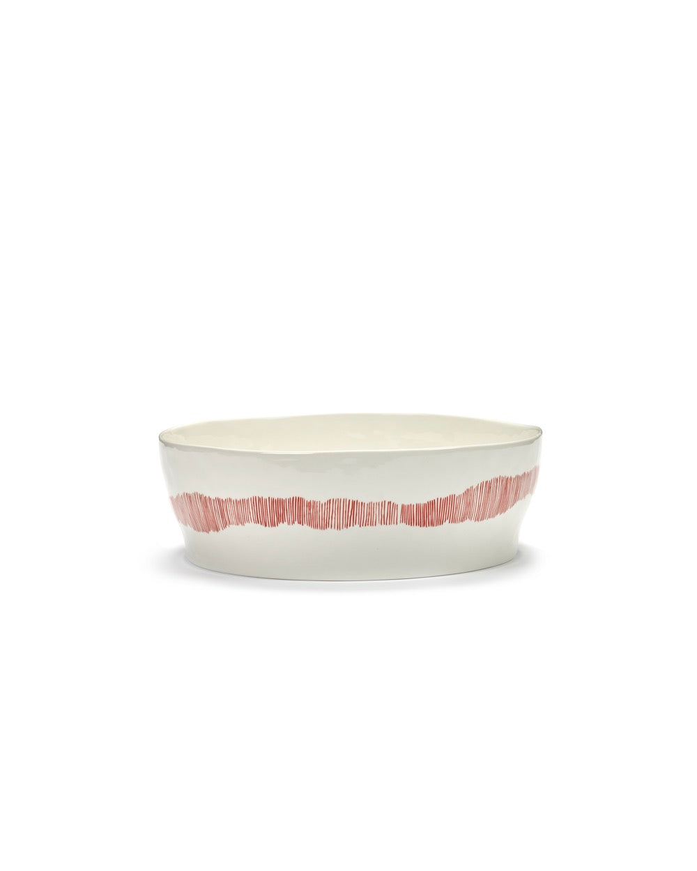 Salad Bowl - White Stripes - Red Feast - By Ottolenghi