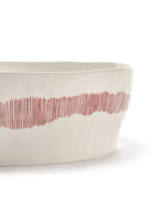 Feast - Insalatiera - Gres - Bianco Stripes Rosso