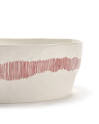 Salad Bowl - White Stripes - Red Feast - By Ottolenghi