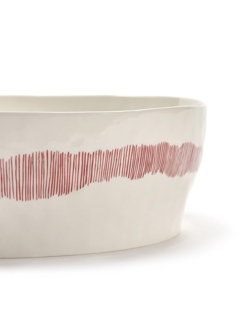 Saladier - Blanc Stripes - Rouge Feast - By Ottolenghi