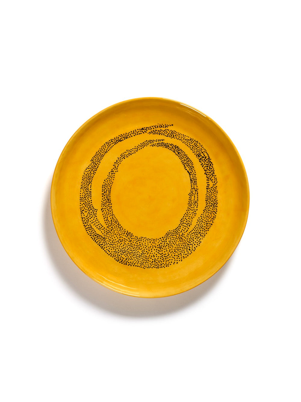 Feast - Plat De Service - S - Grès - Jaune Dots Noir