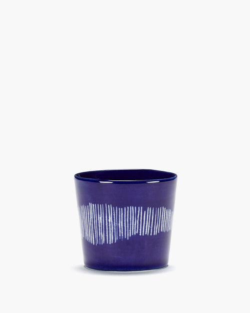 Set of 4 Espresso Cups - Dark Blue - White Feast - By Ottolenghi