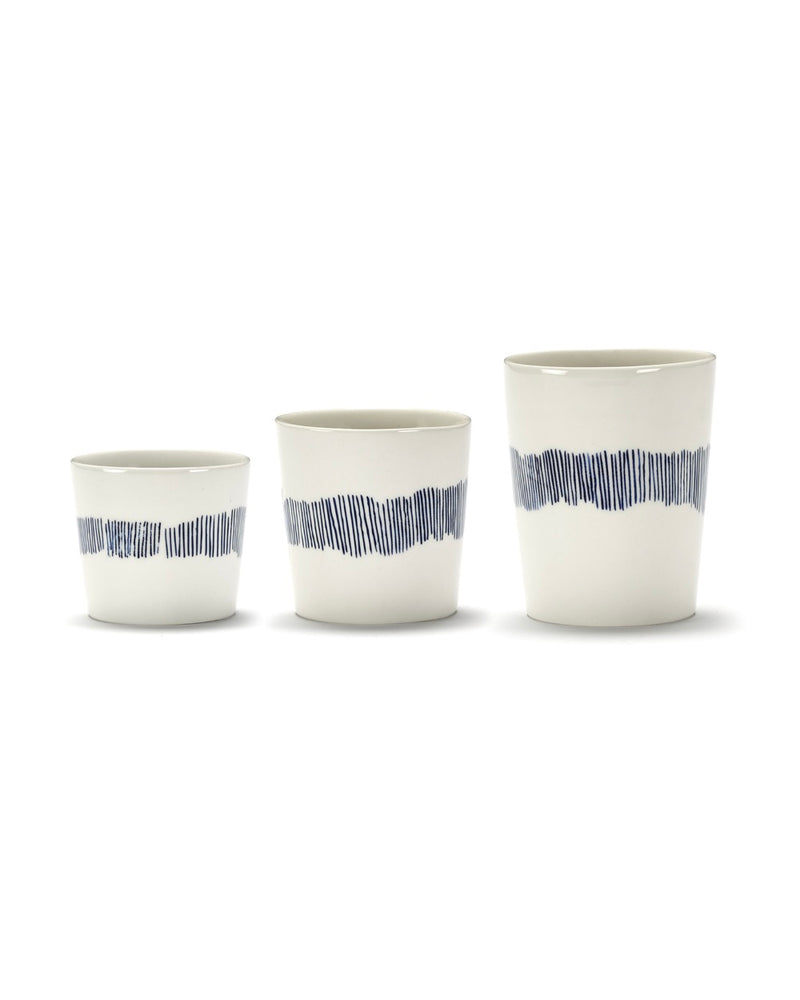 Lot De 4 Tasses À Expresso - Feast - Bleu & Blanc - Serax X Ottolenghi