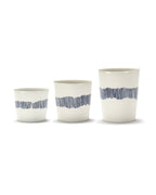 Lot De 4 Tasses À Expresso - Blanc - Bleu Feast - By Ottolenghi