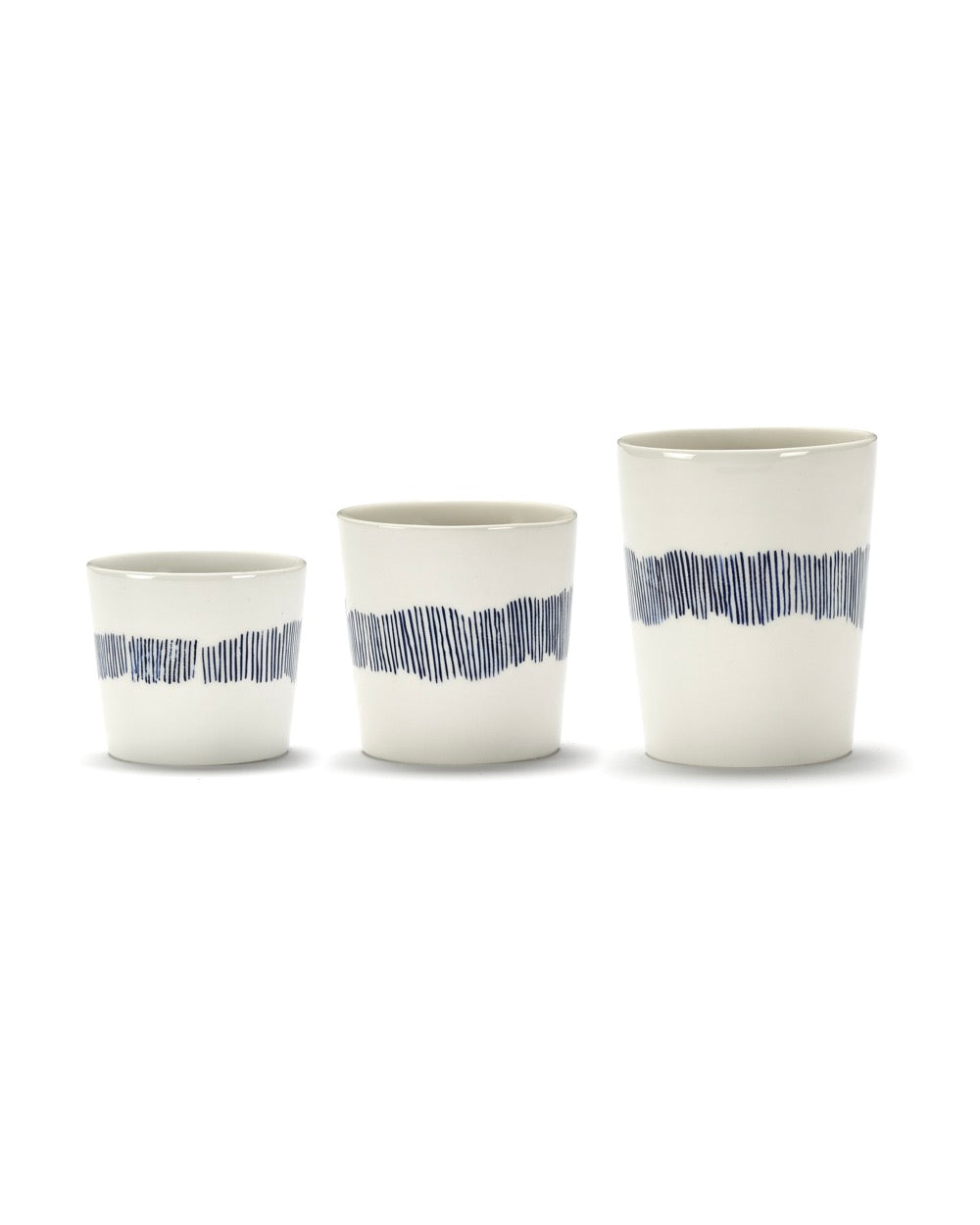 Lot De 4 Tasses À Expresso - Blanc - Bleu Feast - By Ottolenghi