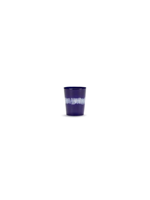 Set Of 4 Tea Cups - Dark Blue - White Feast - By Ottolenghi