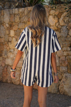 Combishort Rayée Cyrielle - Bleue