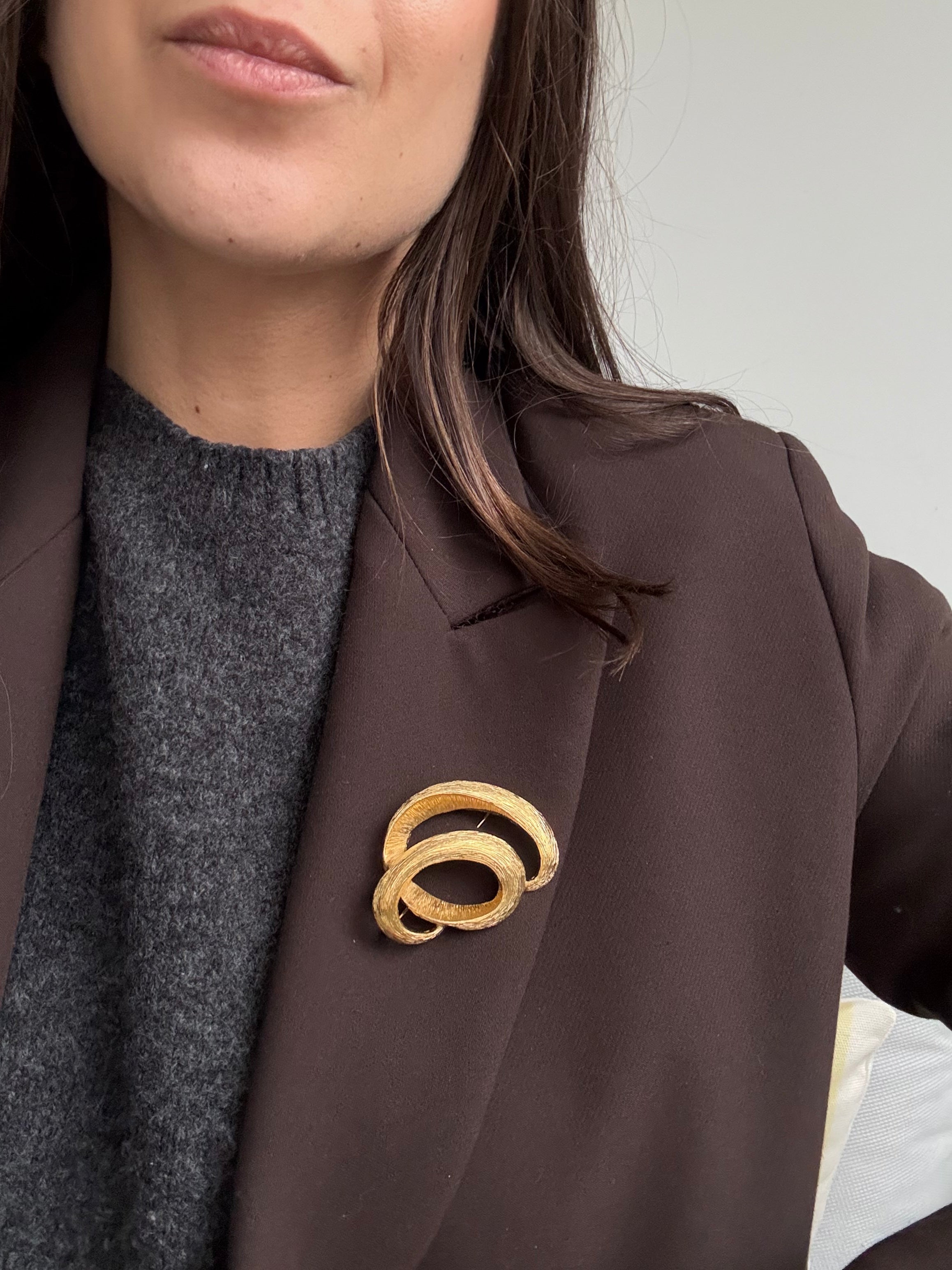 Broche Vintage - Espiral Cepillada