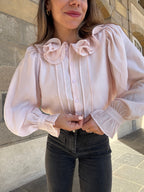 Blusa marrón rosa suave