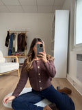 Giulia Chunky Knit Cardigan Chocolate