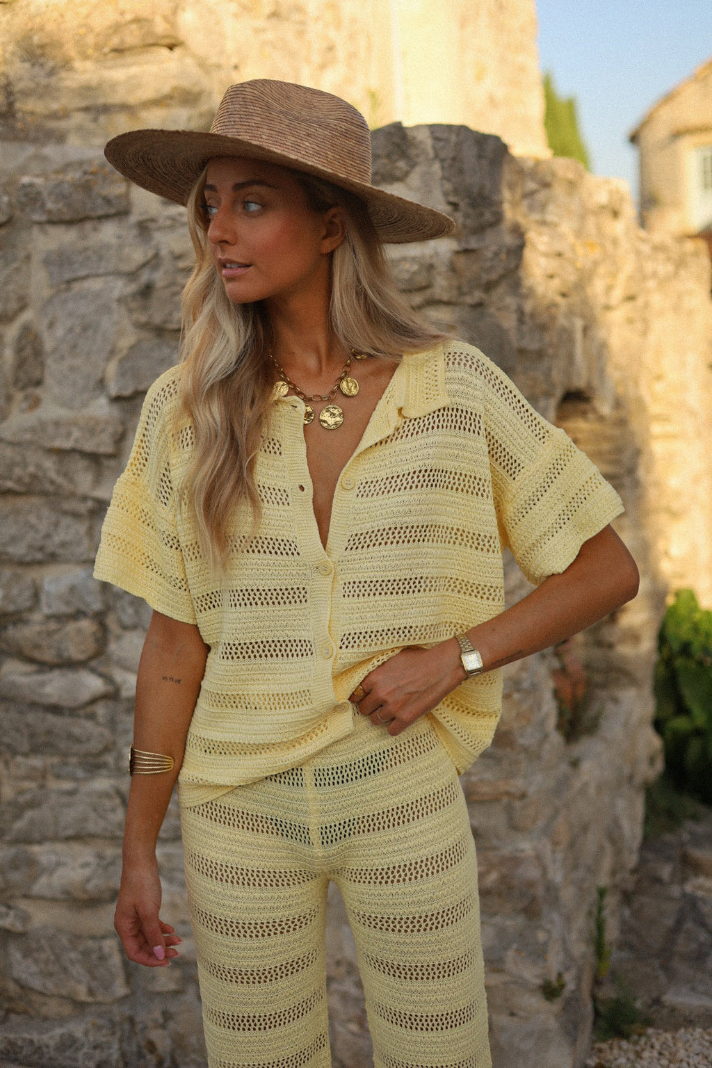 Colombine Yellow - Crochet Pants