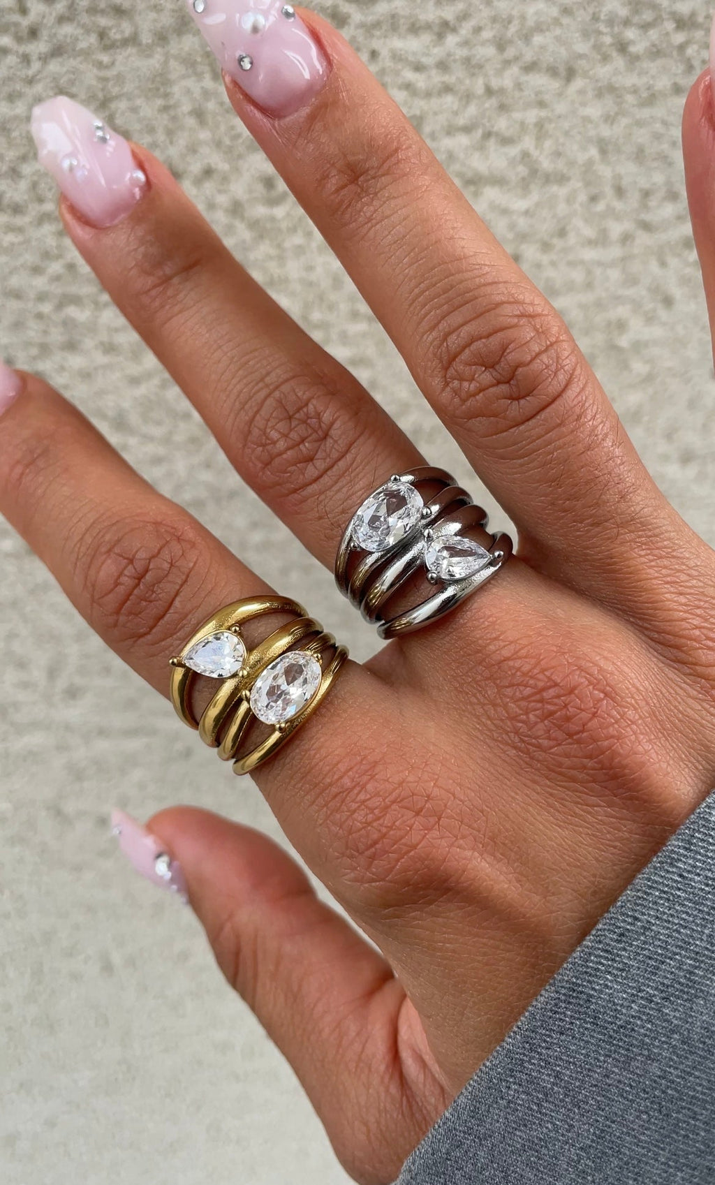 Static Laced Gemstone Ring
