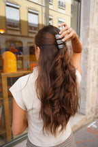Pince à Cheveux Rayée - Bleu & Marron