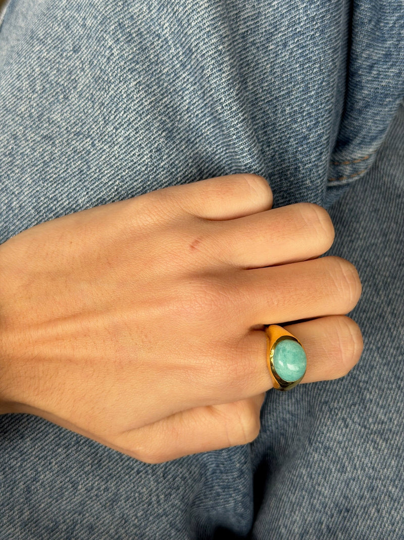 Anillo big amazonita