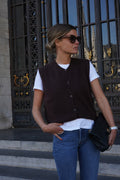 Raphaël Angora Chocolate Sleeveless Vest