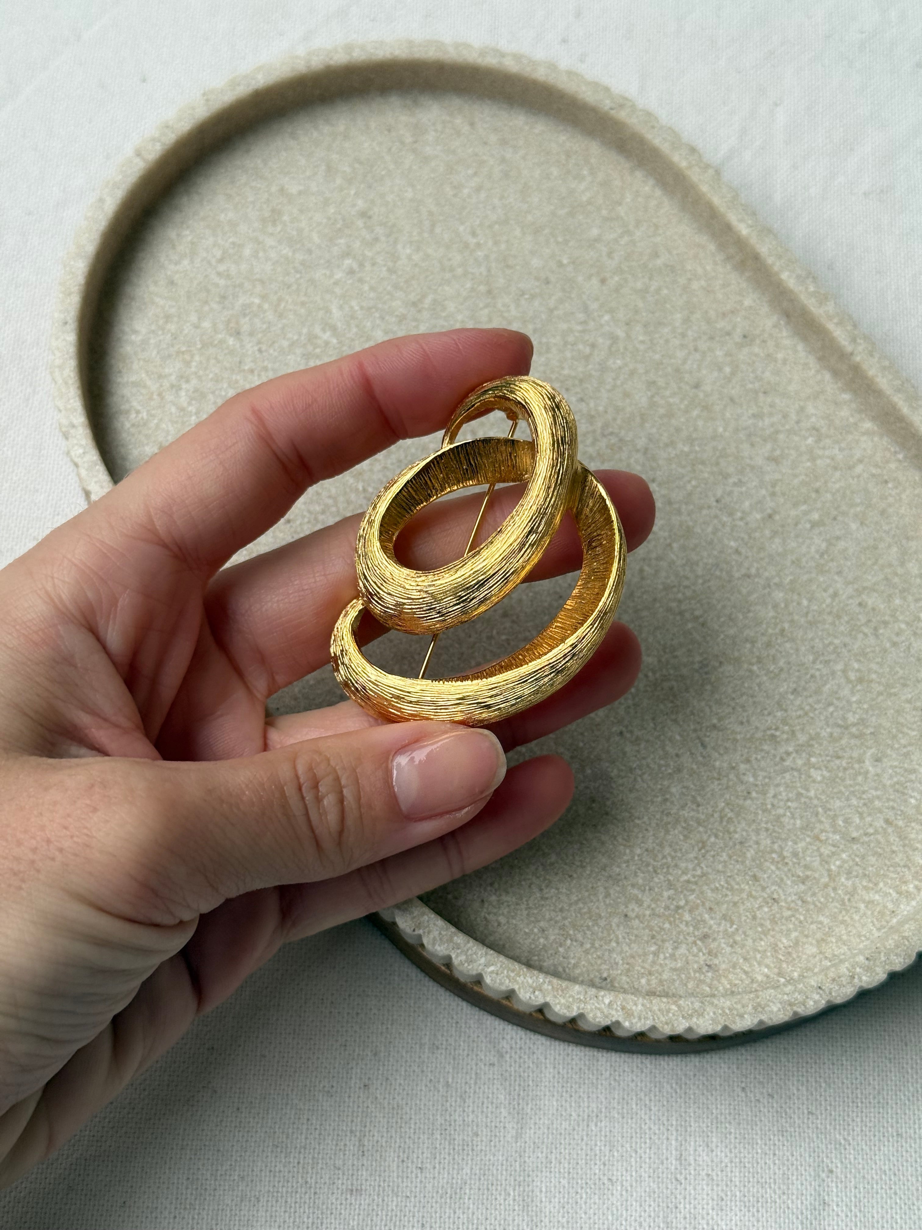 Broche Vintage - Espiral Cepillada