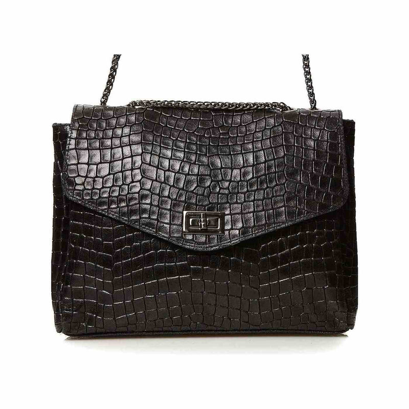 Sac À Bandoulière Maku Croco - Noir