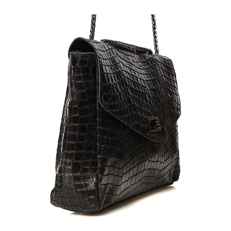 Sac À Bandoulière Maku Croco - Noir