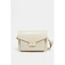 Amber Crocos Shoulder Bag - Blanc Casse