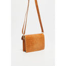 Amber Crocos Shoulder Bag - Camel