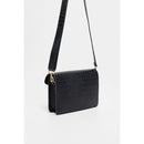 Bolso de hombro Amber Crocos - Negro