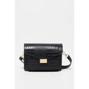 Amber Crocos Shoulder Bag - Black