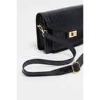 Sac En Bandoulière Amber Crocos - Noir