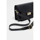 Bolso de hombro Amber Crocos - Negro