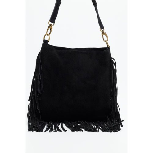 Bolso con flecos Lucy - Negro