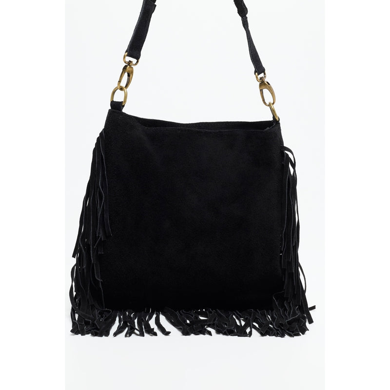 Bolso con flecos Lucy - Negro