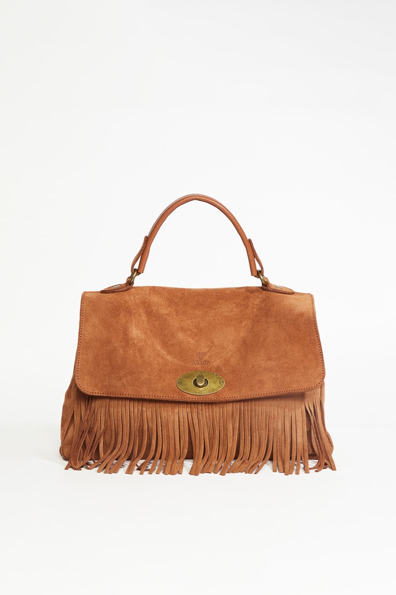 Bolso de mano Mick con flecos - Camel