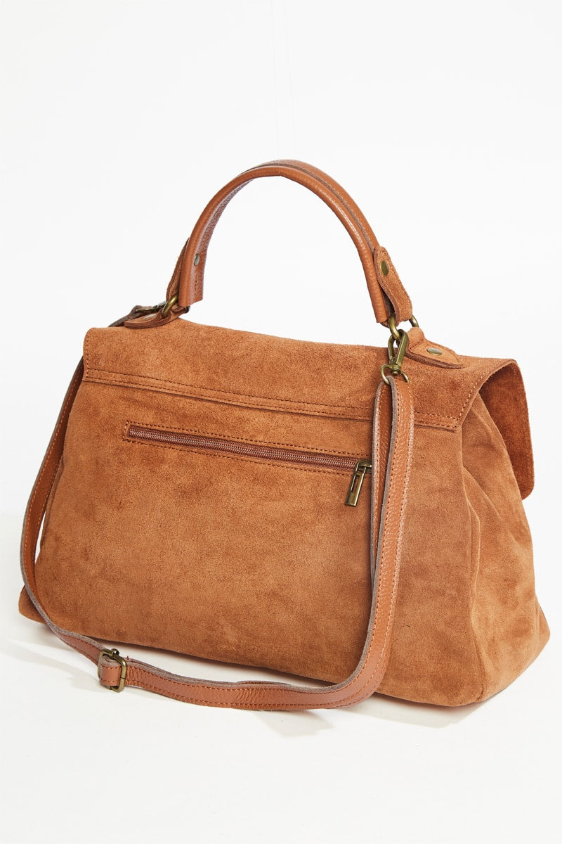 Bolso de mano Mick con flecos - Camel