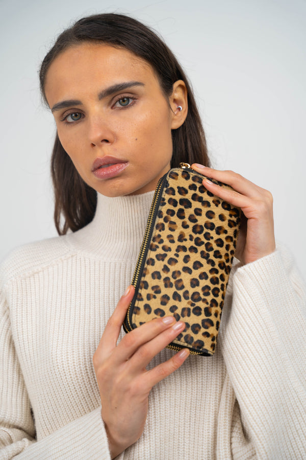 Portefeuille Edge - Motif Leopard Noir