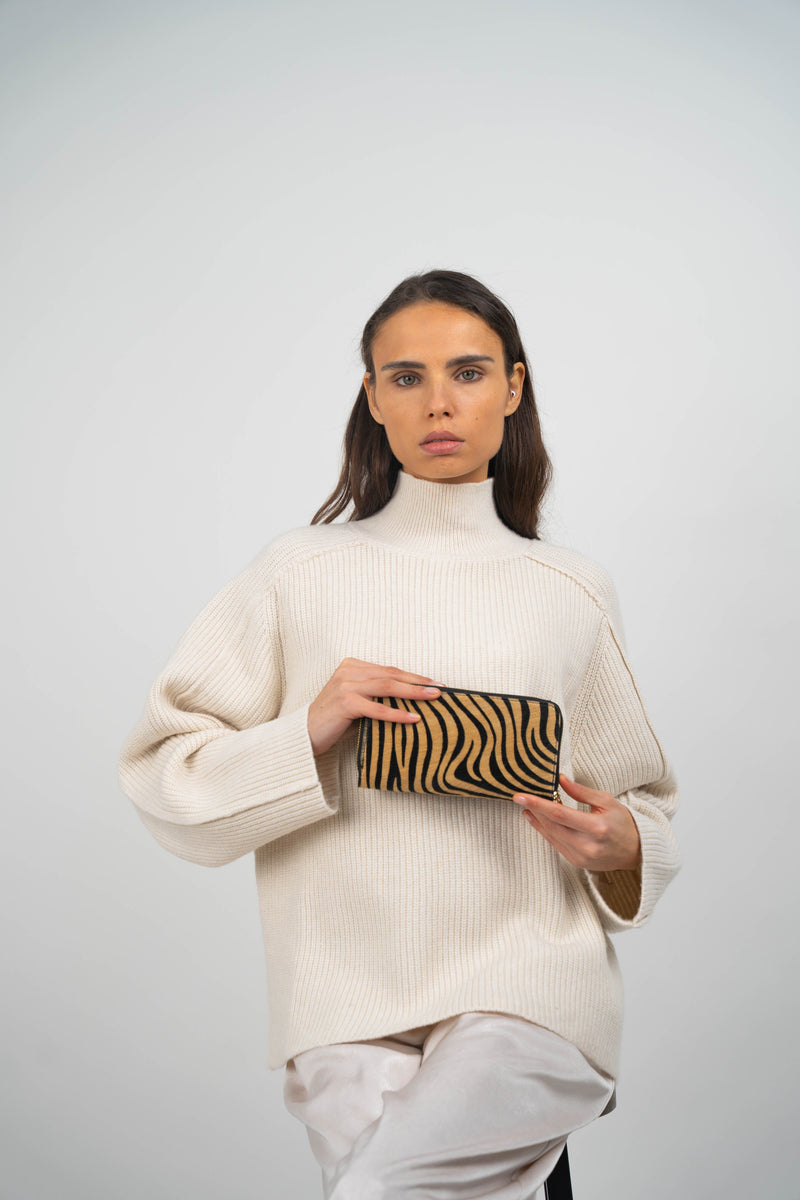 Portefeuille Edge - Motif Zebre Camel