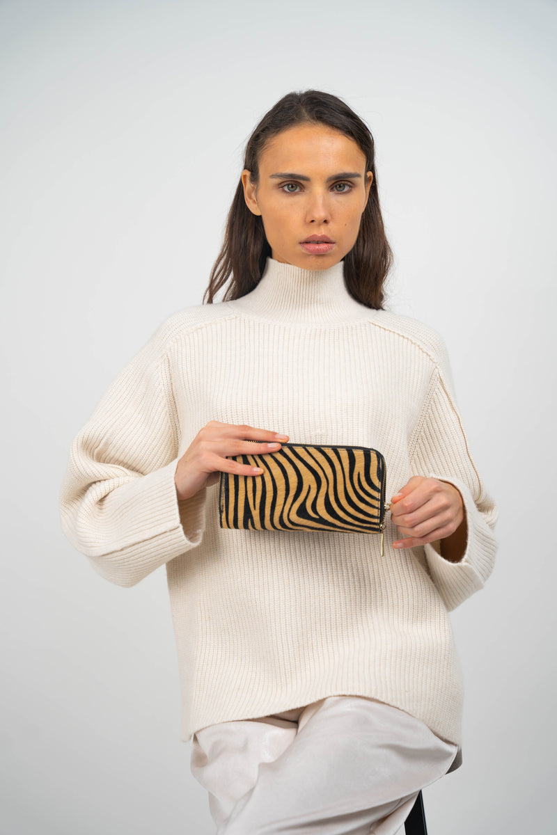 Portefeuille Edge - Motif Zebre Camel