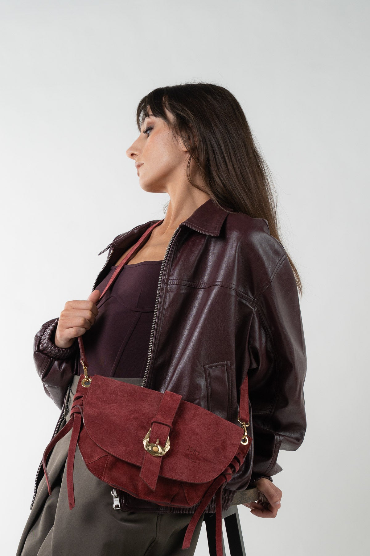Sac En Bandoulière Texas - Bordeaux