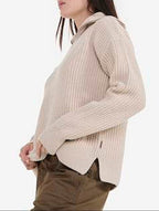 Pullover da donna con mezza zip - Beige