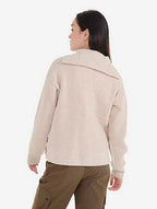 Pullover da donna con mezza zip - Beige