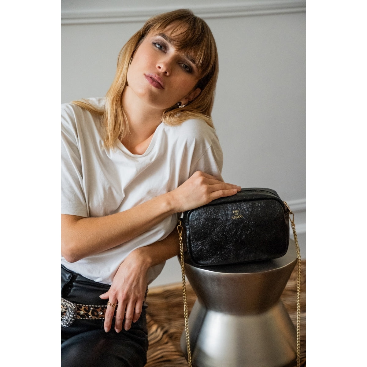 Sac En Bandoulière Amaia - Noir Metallique