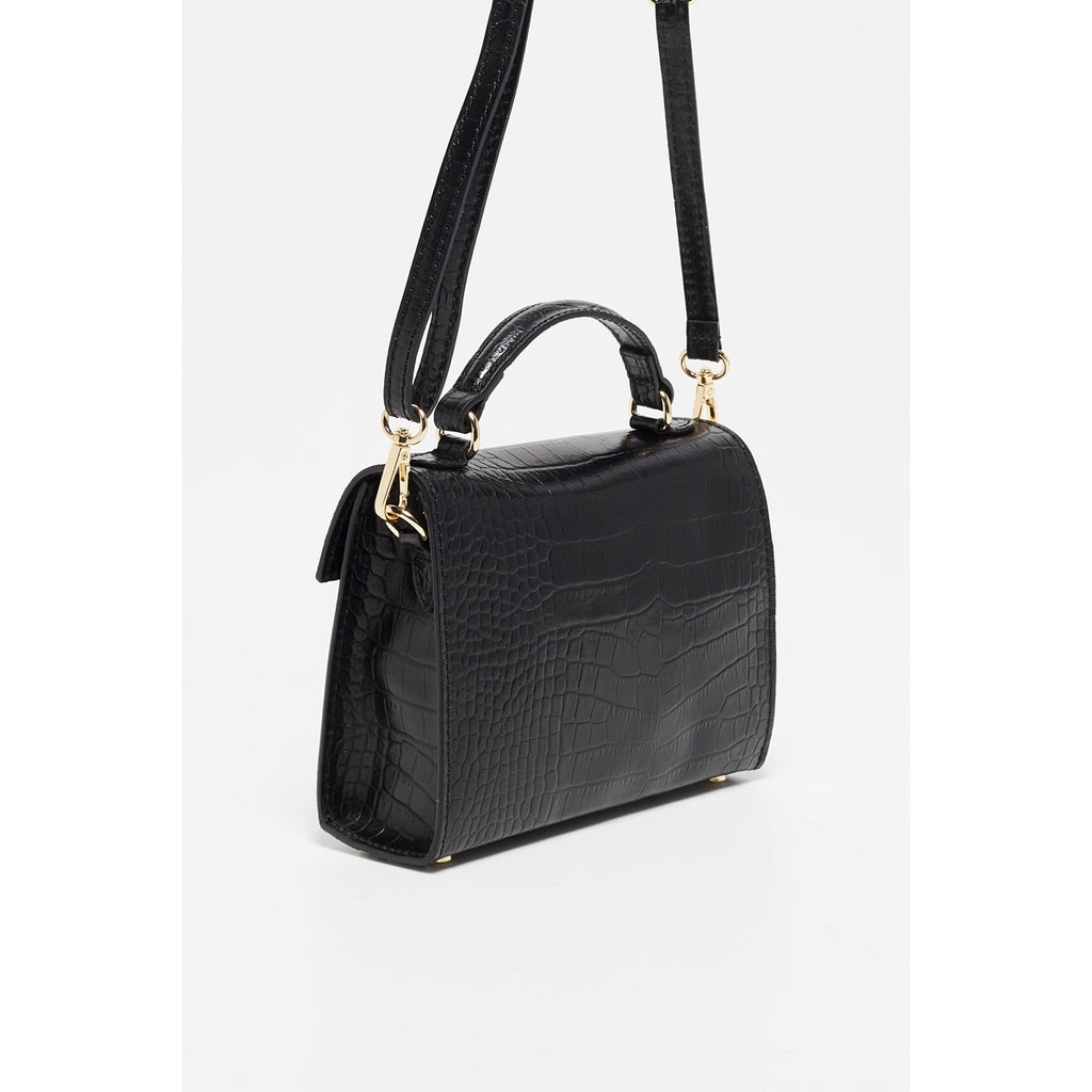 Sac En Bandoulière Sandy Croco - Noir