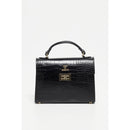 Sandy Croco Shoulder Bag - Black