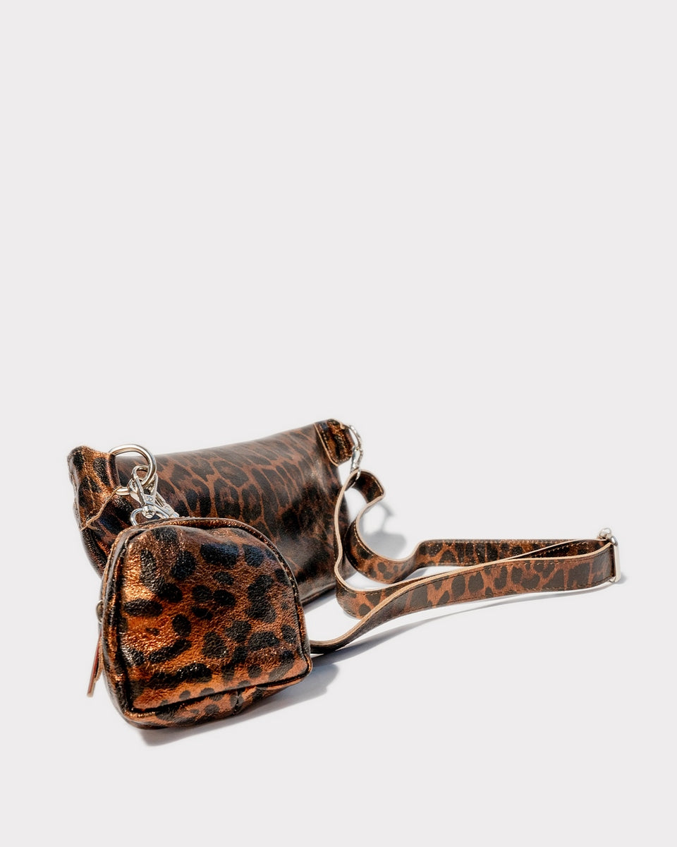 Riñonera Tena - Estampado de leopardo negro