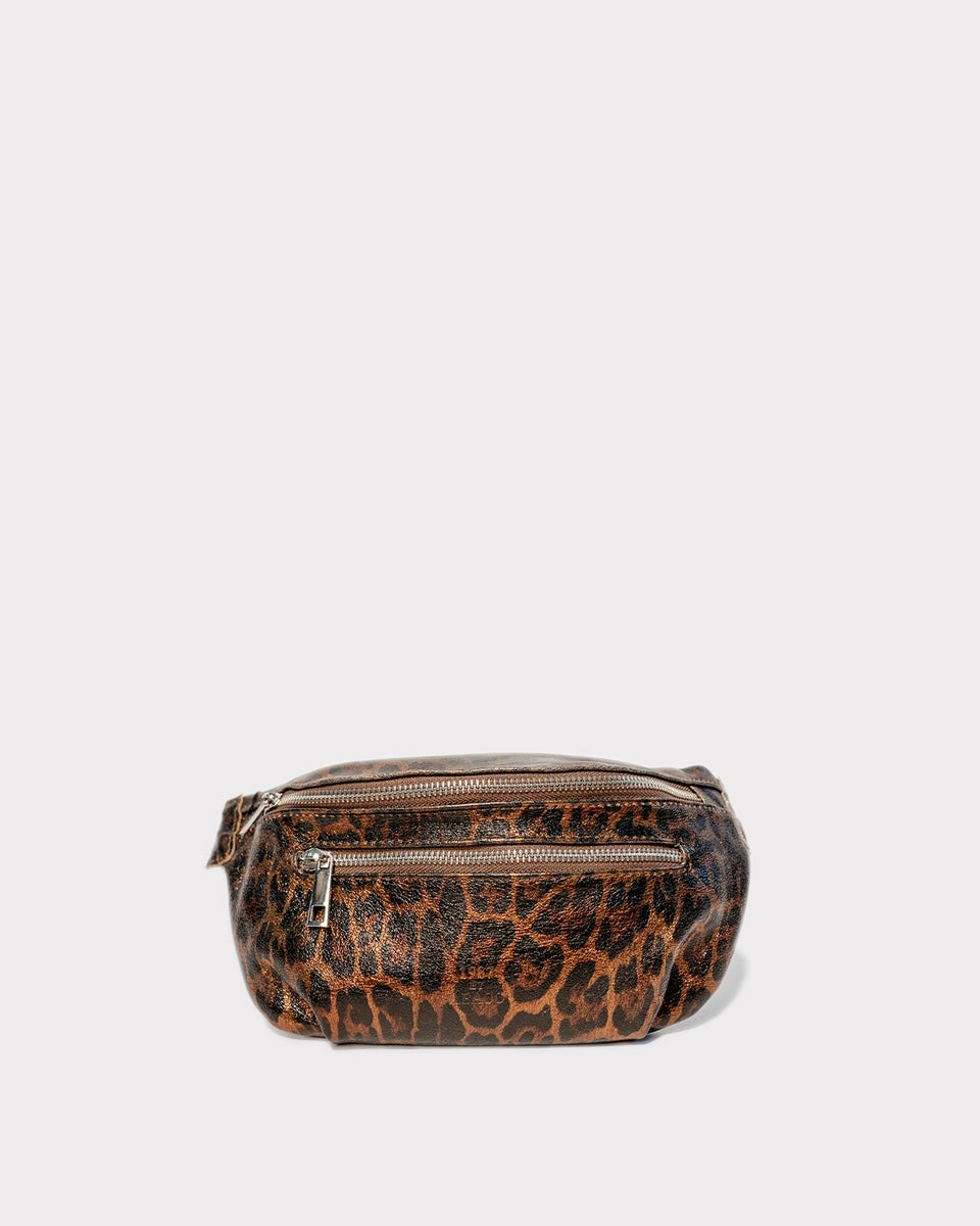 Riñonera Tena - Estampado de leopardo negro