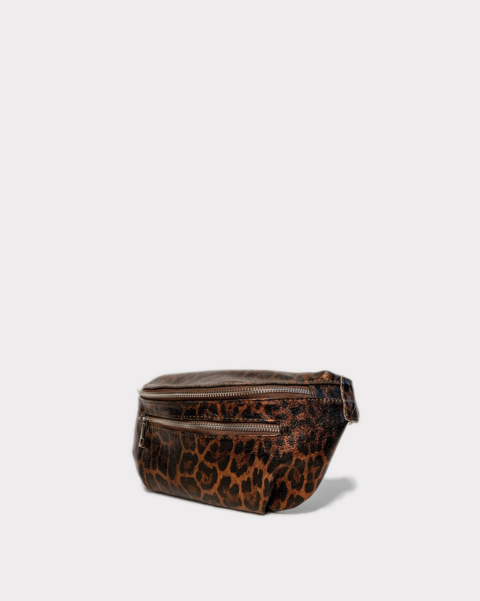 Riñonera Tena - Estampado de leopardo negro