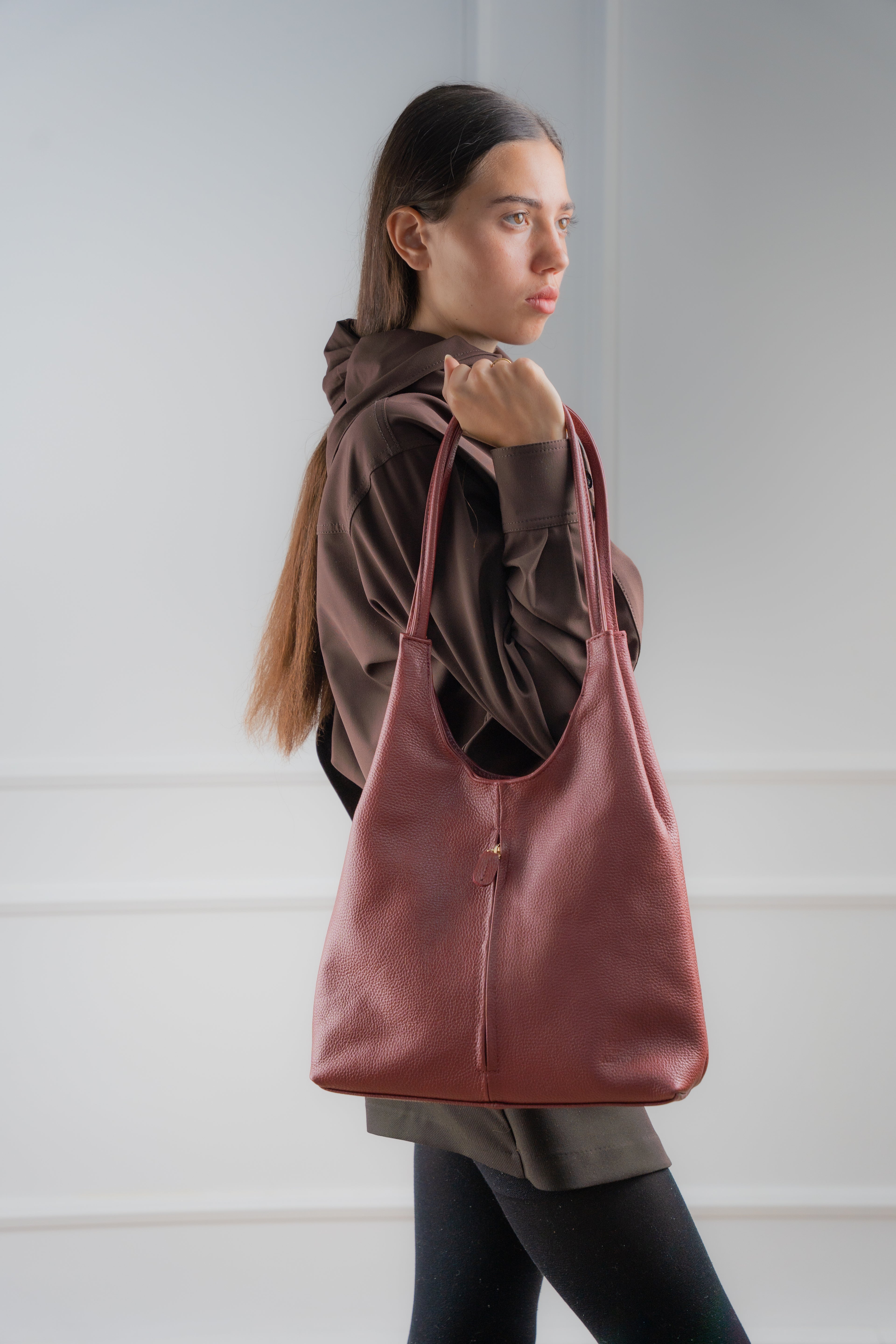 Bolso de hombro Fred - Burdeos