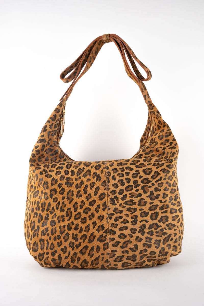 Bolso De Hombro Kaelis - Estampado Leopardo Camel