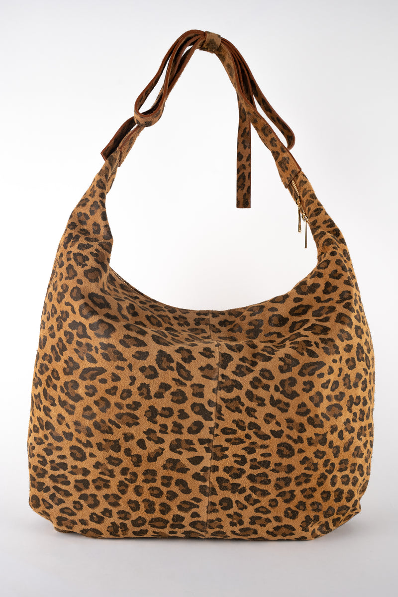 Bolso De Hombro Kaelis - Estampado Leopardo Camel