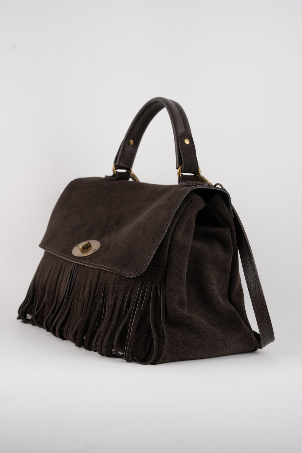 Mick Fringe Handbag - Mocha