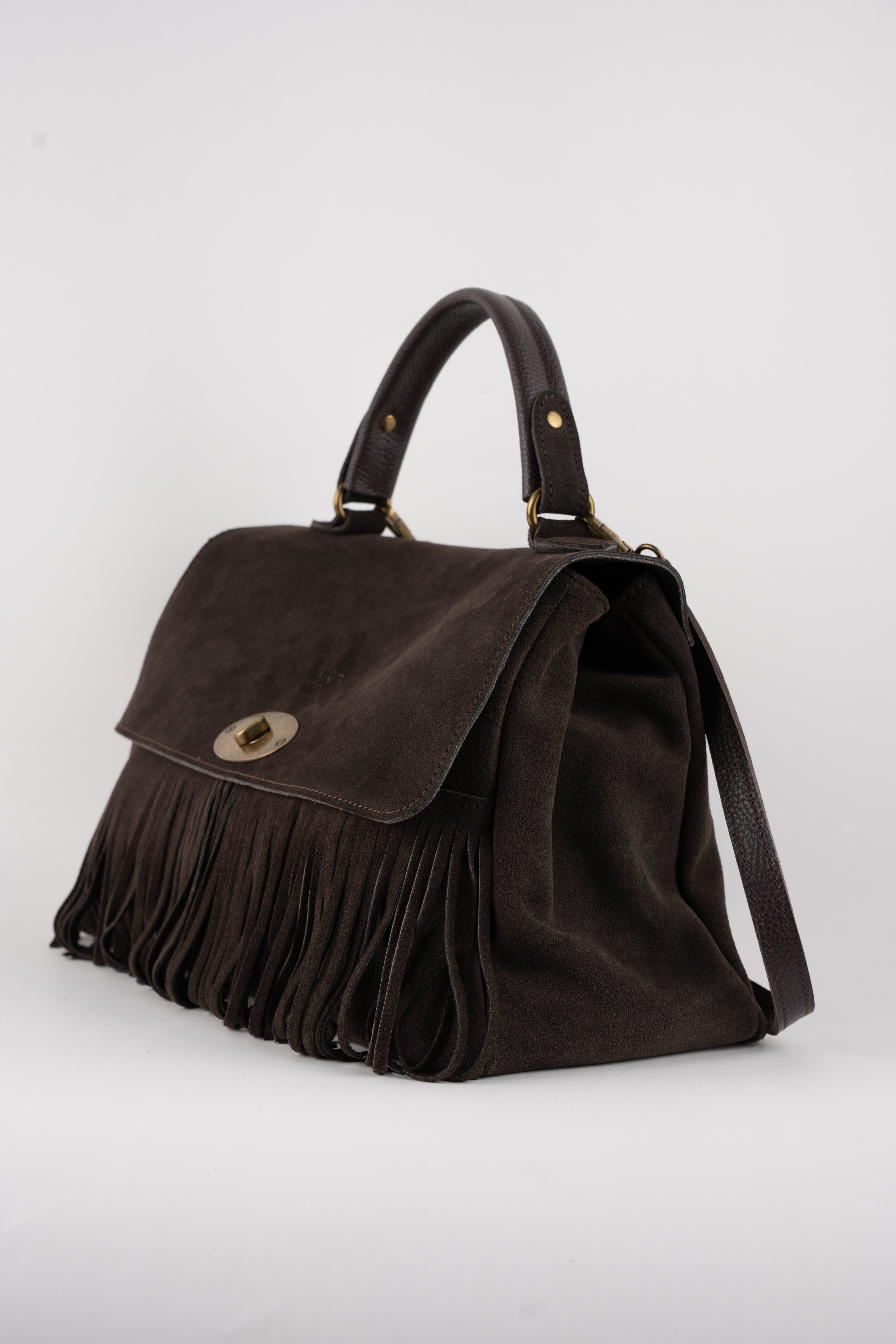 Mick Fringe Handbag - Mocha